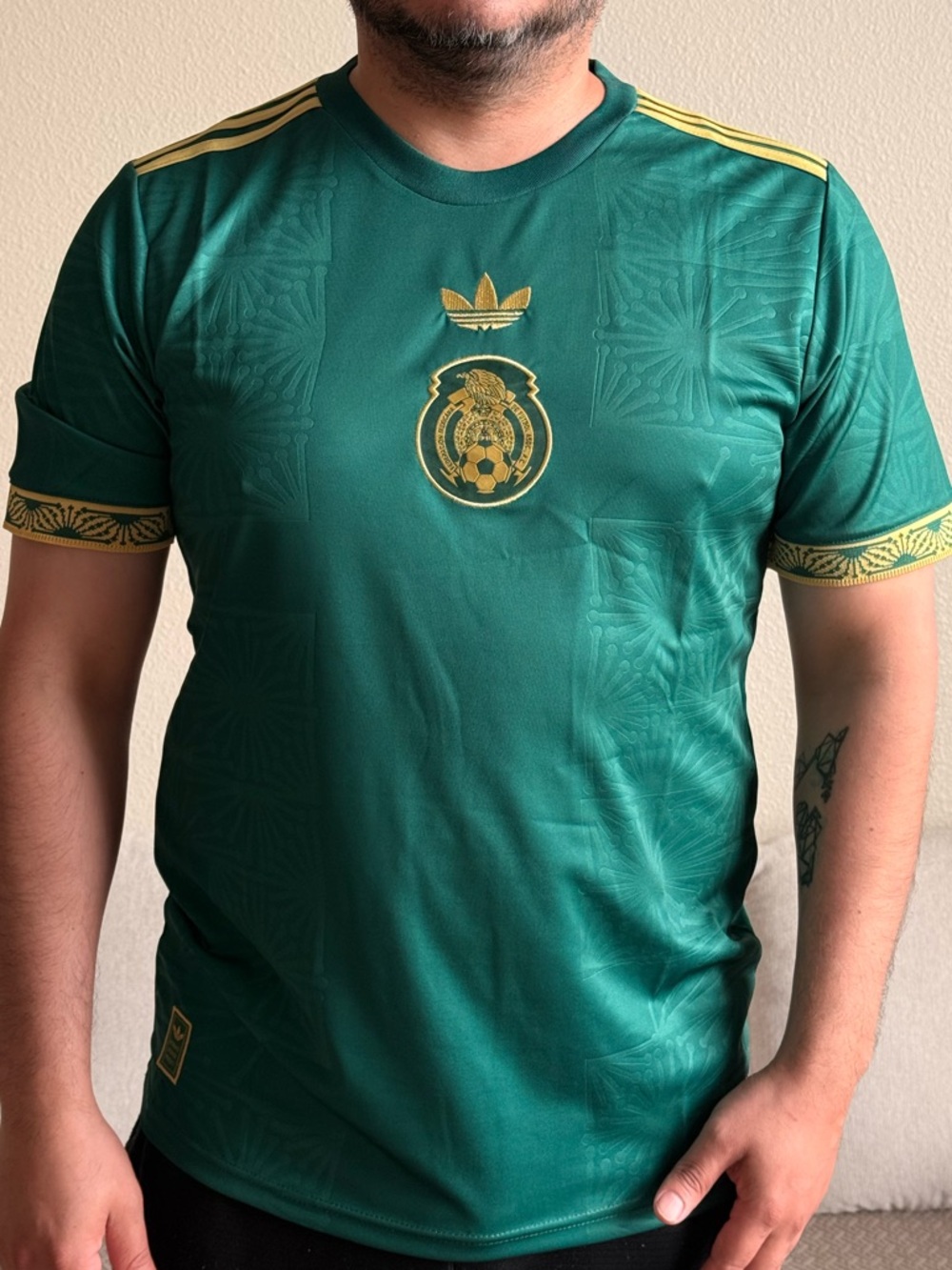 adidas Green and Gold Mexico Soccer Jersey
